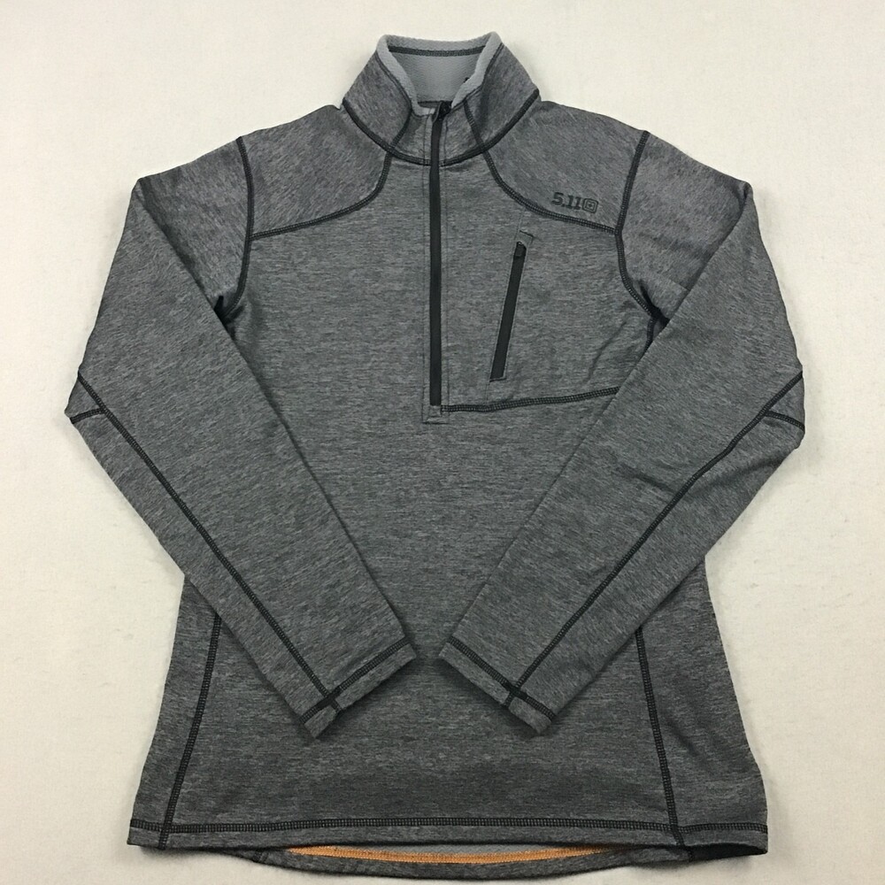 5.11 Tactical Jacket Women Small Gray Heather 1/4 Zip Pullover Pockets Utility S